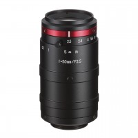 Kowa LM50HC-VIS-SW 1" 50mm F2.5 Manual Iris C-Mount Lens, Visible to SWIR Imaging Range (450-2000nm), IR Corrected, 12 MP Rated
